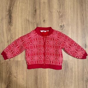 Janie and Jack Juno Valentine 18 M-24 Months Baby Girl Red Bandana Bomber Jacket